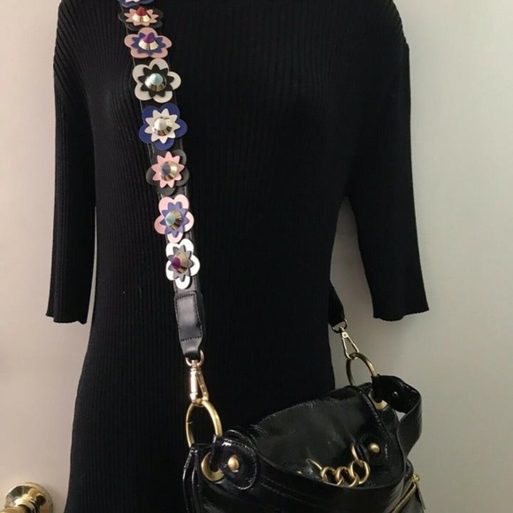 Cynthia Rowley Medium Black Patent Leather Cross B - Picture 7 of 8